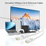 Cable Matters 10Gbps Snagless Cat 6 Ethernet Cable - 25ft, Cat 6 Cable, Cat6 Cord, Ethernet Cord, White - Image 2