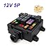 Edinstry 12V 5-Pin Relay Fuse Box Waterproof Automotive Blade Fuse Holder for Car RV Truck Multi-Circuit Lighting Audio Control Terminal Modification Wiring Block