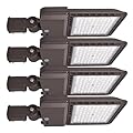 4 Pack 300W LED Parking Lot Lights Slip Fitter, Outdoor Lighting with Dusk to Dawn Photocell,IP65 Waterproof,39000LM 5000K LED Street Lights, Shoebox Light for Parking Lot, Gym, Road,ETL Listed