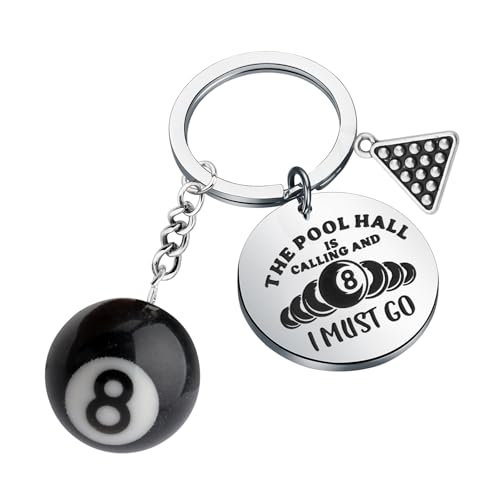 Porte-clés 8 boules billard fétiche avec citation gravée pour joueurs