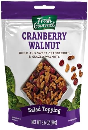 Fresh Gourmet Dried Cranberries & Glazed Walnuts, 3.5oz Bag (Pack of 9)