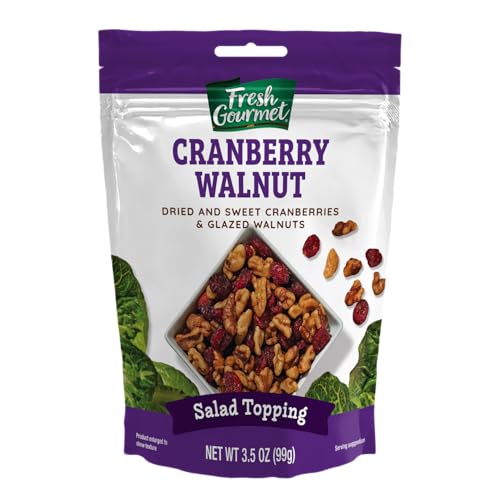 Image of Fresh Gourmet Dried Cranberries & Glazed Walnuts | 3.5 Ounce, Pack of 9 | Crunchy Snack and Salad Topper