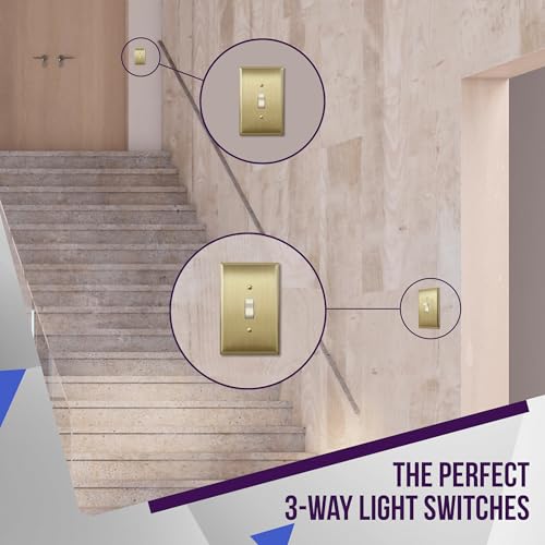ENERLITES 20 Amp Toggle Light Switch, 3-Way or Single Pole, 20A 120/277V, Grounding Screw, Heavy Duty Commercial Grade, UL Listed, 83201-LA, Light Almond by ENERLITES - Image 3