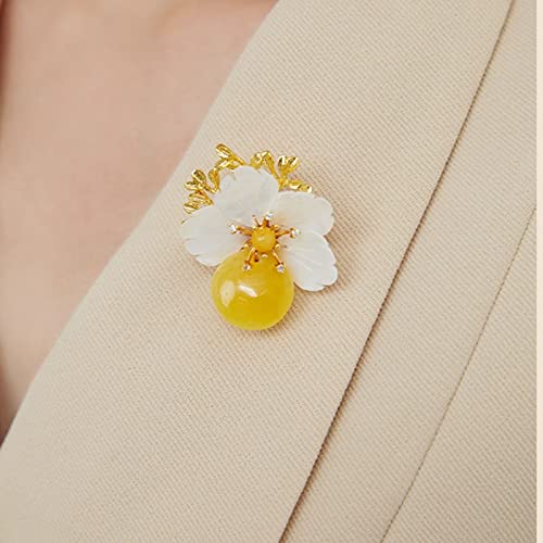broche, Accesorios de moda for mujer, broche elegante con flor rosa roja, clásico for fiesta, en forma