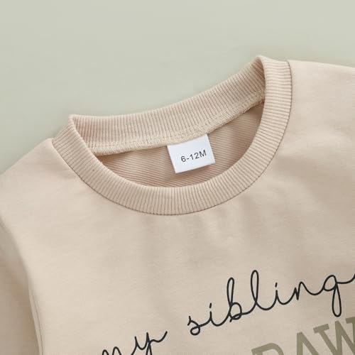 Kupretty Baby Boy Girl Sweatshirt Romper Cute Winter Fall Clothes Siblings Crew Neck Long Sleeve Bubble Infant Bodysuit3