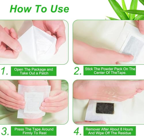 Image of TOWINO Foot patch (Pack of 30) Foot Pads For Weight Loss | Detox Foot Patches | Herbal Foot Patch | Natural Ingredients for Sleep Aid, Pain Relief, Toxin Removal with Bamboo Vinegar and Acupoint Micro-Massage Technology