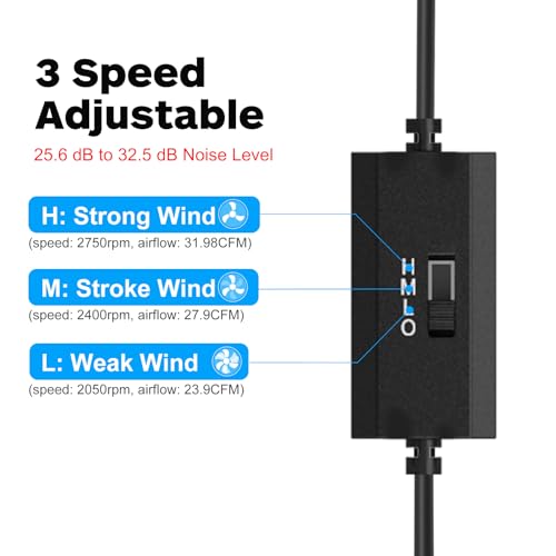 Image of ELUTENG Dual Cooling Fan Whisper Quiet 80mm USB Fan 3 Adjustable High Speed | Computer Fans, USB Port Heatsink Fans Compatible for PS4, PS5, Router, Laptop, PC, Xbox Cooling Electronics