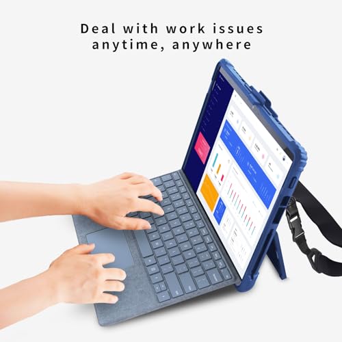 Funda Surface Pro 8 azul ideal para trabajar de pie en movilidad 7