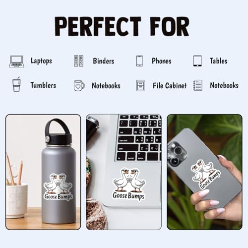 Image of 3pcs Certified Silly Goose Funny Sticker Pack, Goose Bumps Meme Humor Design, Die Cut Waterproof Vinyl Decal for Laptop, Water Bottle, Phone, Window, Helmet, Goose Lover Gift 3 Inches