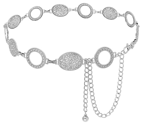 Metal Chain Waist Belt for Women Cowgirl Boho Waist Chain Belt for Dresses