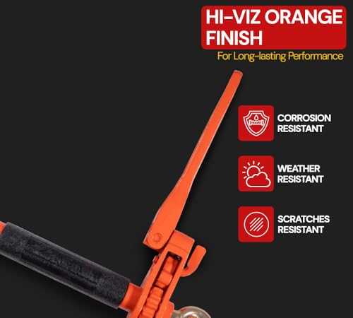 Image of Mytee Products 2 Pack 5 /16 inch - 3 /8 inch Hi-Viz Orange Quick Ratchet Folding Handle Ratchet Load Binder w /Grab Hook 7,100 lbs WLL | Tie Down Hauling Chain Binders for Flatbed Truck Trailer
