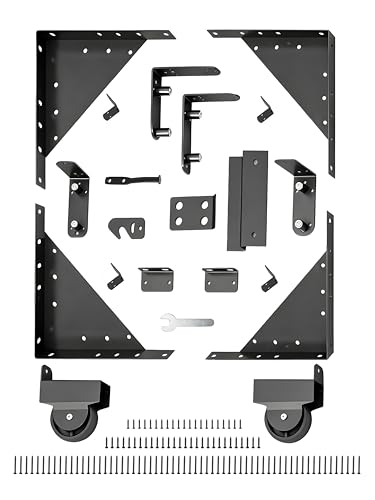 Wmebee Sliding Gate Kit Heavy Duty Gate Hardware with Wheel Anti Sag Fence Gate Frame Kit for Deck Gate for 1 to 2 Thick Outdoor Wooden Fences No Sag Gate Corner Brace Bracket for Driveway/Porch