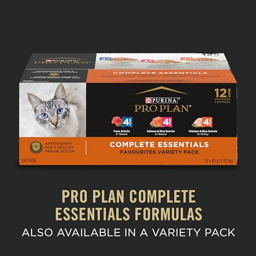 Purina Pro Plan Complete Essentials Seafood Stew Entree in Sauce or Gravy Wet Cat Food, 3 oz., Case of 24