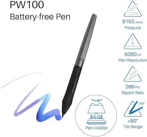 Image of HUION Inspiroy H950P 8x5 inch Drawing Tablet 8192 Pen Pressure | 8 Hot Keys, Battery-Free Stylus, Tilt, Android Support, Graphics Tablet for OSU, Animation, Painting, Art, Photo Editing