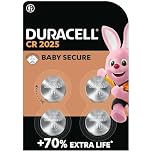4 x Duracell CR 2025 (2 Blister Packs of 2 Batteries) 4 Batteries (CR 2025)