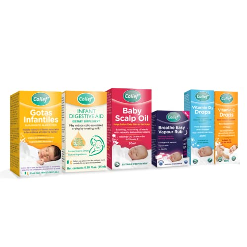 Colief Gotas Infantiles | Enzima Lactasa | Alivio Natural A Los Cólicos Del Bebé Lactante | Reduce El Llanto Asociado A Cólicos | Desde El Primer Día | 90 Porciones | 0.50 Floz #TOP6