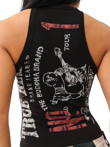 Débardeur Dos Nu True Religion OG Logo pour Femme en Coton Noir