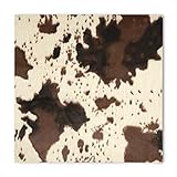 Veniyate Brown Cow Print Square Neck Scarf Handkerchief for Women Ladies Girls Elegant Lightweight Quick Dry Neckerchief