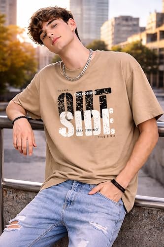 Image of London Hills Printed Cotton Blend Half Sleeve Oversized Men Round Neck Tshirts | T Shirt for Man | Tshirt | Shirts Men | Tshirt for Man | T-Shirt | Pack of 2
