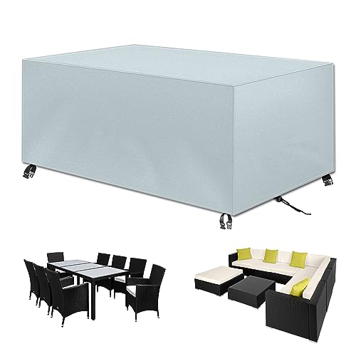 wasserdichte Gartenmöbel Abdeckung 420D Oxford – UV-beständig und Winterfest – 260x140x75cm – Für Möbel-Sets und Terrassenmöbel