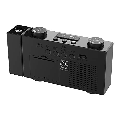 Pedkit Despertador com projeção digital LCD e rádio-controle meteorológico sem fio Relógio com estaç