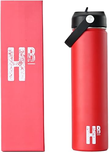 BoHigh - Botella de agua aislada de 24 oz 8.5 x 32.5, mantiene el frío y caliente, botella deportiva, botella de gimnasio, botellas de agua de acero