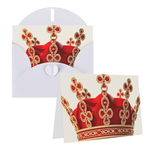 FHEDVBN レッドクラウン グリーティングカードセット ブランクカード 4x6インチ バースデーカード ウェディングカード お見舞いカード サンキューカード 封筒付きメモカード あらゆる機会に