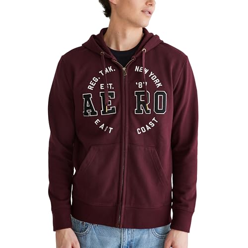 AEROPOSTALE Men's Aero Logo Full Zip Hoodie-Circle2