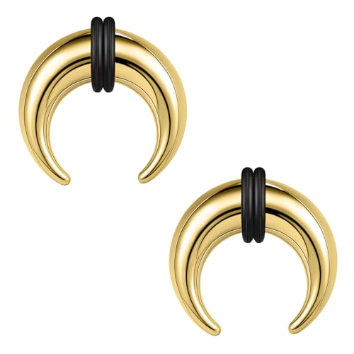 ZS 2Pcs Pincher Tapers Septum Rings, 2G 4G 6G 8G 10G 14G 16G Buffalo Horseshoe Stretcher Expander Piercing for Stretching Pierced Nose Ear Gauge (4g,12mm)