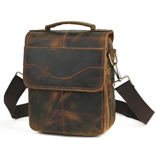 Canvas + Genuine Leather Travel A4 Tote Satchel Messenger Cross-body One Shoulder Bag For Men Male FB144