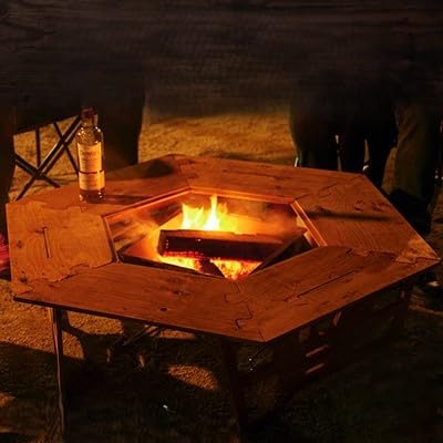 アウトドアを優雅にする組み立て簡単「ヘキサテーブル」カラー:ナチュラル