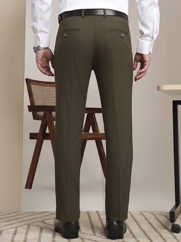 Image of SaintX Men's Premium Stretchable Formal Trouser with Techno Flex Waistband | Slim Fit | Italian Design | Triple Blend Special Fabric Pants | Office Wear /Executive Wear