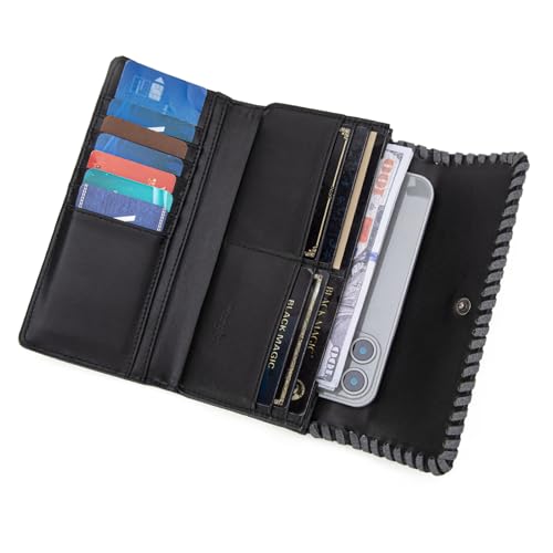 Image of Montana West X Wrangler Western Wallets for Women Trifold Wristlet Wallets Large Capacity Women Clutch Wallet with Coin Purse
