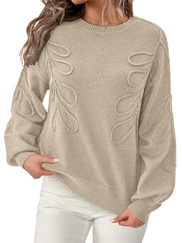 PRETTYGARDEN Womens Oversized Sweater 2025 Crewneck Long Sleeve Ribbed Knit Pullover Sweaters Tops Fall Fashion Outfits