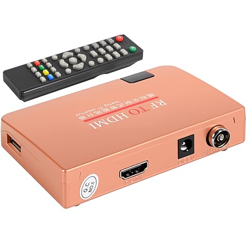 Coax to HDMI Converter, RF to HDMI Converter Modulator, RF Demodulator, VHF Adapter Coaxial Converter for Video CD Player, Digital Projector, Monitor TV