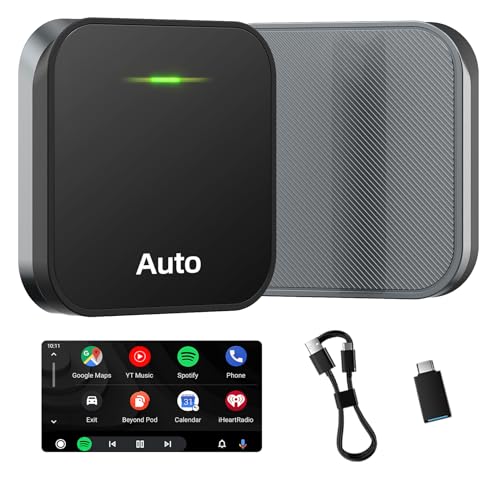 Lamto Adaptador inalámbrico Android Auto, 5GHZ Adaptador inalámbrico Android Auto, Conexión automática, Compatible con Android Auto 10.0 Solo