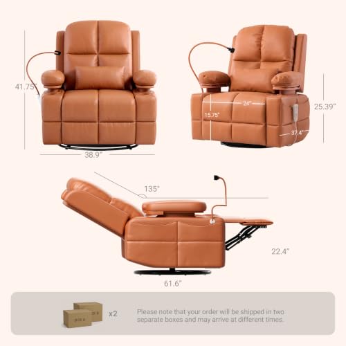 Image of MAMAZING Lullapod Power Nursery Rocking Chair with HugAssist Armrest | Triple Motor Power Nursing Recliner with 270 Swivel Glider & Quiet Rocking, Dual Charging Ports & Built-In Storage