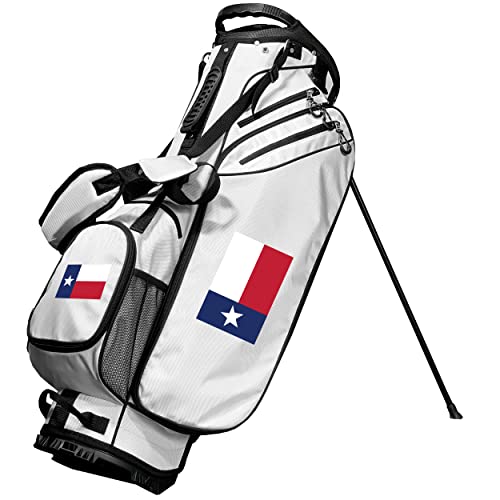Team Golf Texas Flag Birdie Golf Stand Bag, Lightweight, 14-Way Club Divider, Spring Action Stand, Insulated Cooler Pocket, Velcro Glove and Umbrella Holder & Padded Handles