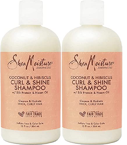Shea Moisture Coconut & Hibiscus Curl & Shine Shampoo Pack Of 2, 13 Oz Shea Moisture Coconut & Hibiscus Curl & Shine Shampoo Pack Of 2, 13 Oz