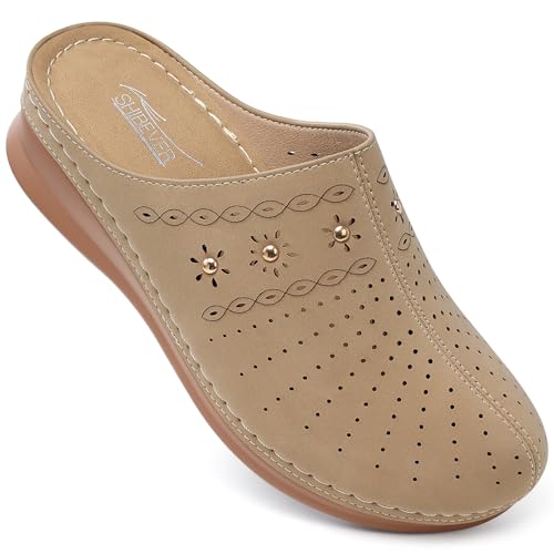 Image of SHIBEVER Clogs for Women Mules Comfortable: Slip On Closed Toe Casual Shoes