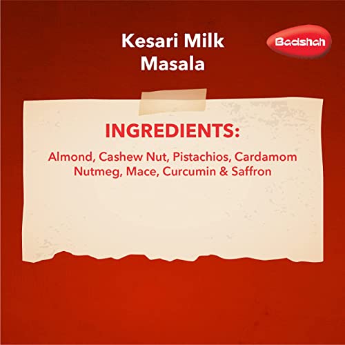 Image of Badshah Kesari Milk / Doodh Masala Powder / Made with Almond, Cashew Nuts, Cardamom (Elaichi) Saffron (Kesar) / Freshly Blended / Tasty and Healthy / 100 Gram / Pack of 1