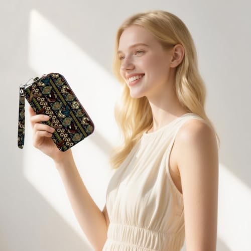 Image of BIAOTIE Large Capacity Wristlet Wallet - Women Printed Nylon Waterproof Handbag Clutch Purse