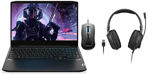 Image of Lenovo Ideapad Gaming 3 Intel i5 10th Gen 15.6 inchFHD Gaming Laptop(8GB /1TB+256GB SSD /Win10 /MS19 /NVIDIA GTX 1650 4GB /Onyx Black /2.2Kg) 81Y400E1IN + Ideapad RGB Gaming Mouse 3200DPI & Wired Gaming Headset