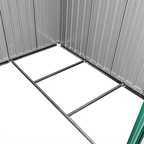 ZeoTioo Geräteschuppen Gerätehaus Gartenhaus Giebeldach Metall grün 257x205x178 cm – Bild 6