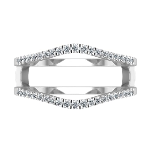 Dazzlingrock Collection 0.26 Carat Round White Diamond Engagement Enhancer Guard Ring for Her in 925 Sterling Silver2