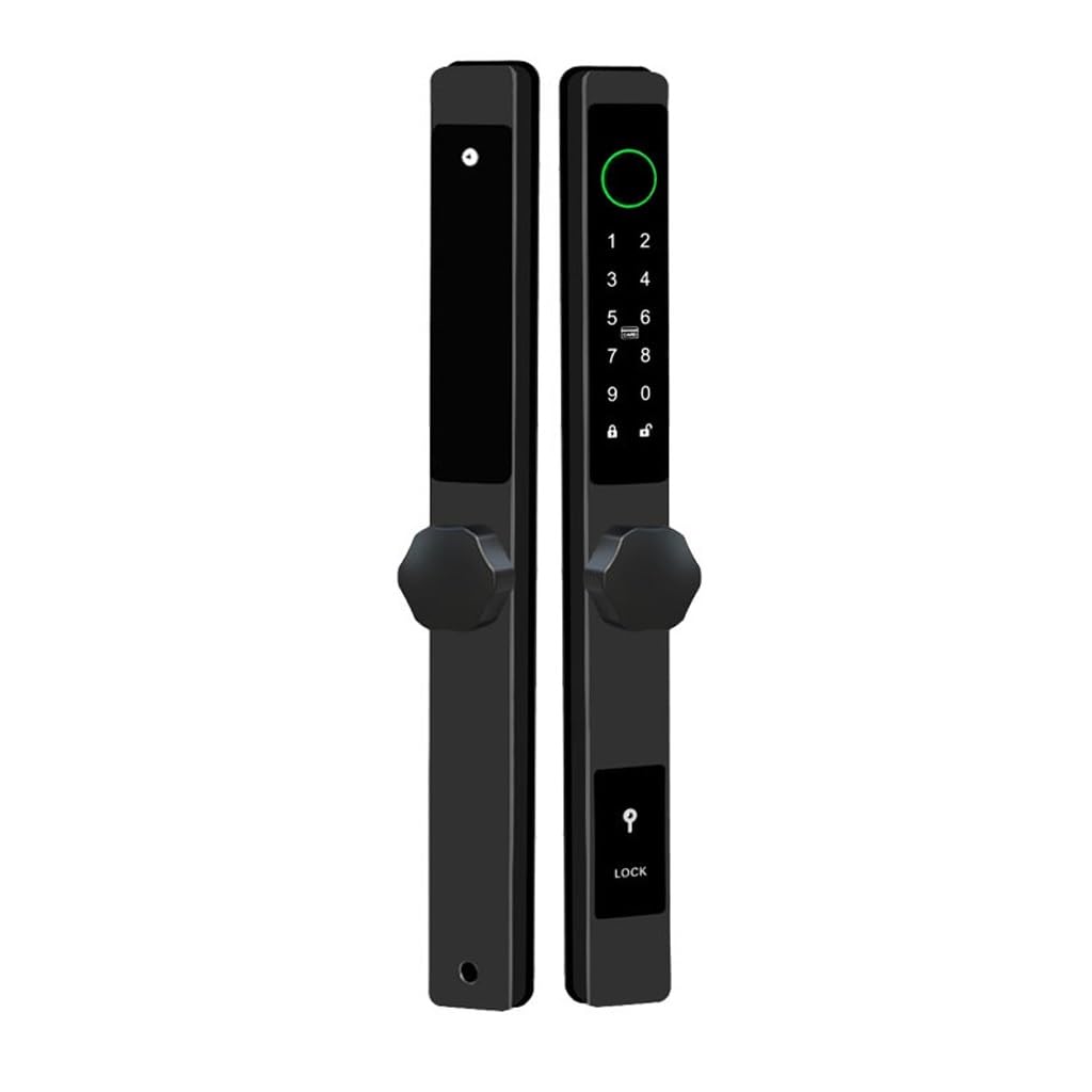 PNAWLLCF APP Waterproof Smart Fingerprint Password Card Door Lock Bridge Cut Outdoor Pull Push Sliding Door(8530)