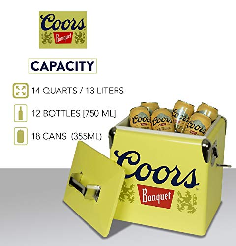 Banquet Retro Ice Chest Cooler With Bottle Opener 13 L /14 Quart Vintage Style Ice Bucket For Camping, Picnic, Beach, Rv, Bbqs, Tailgating, Fishing By Koolatron #TOP4