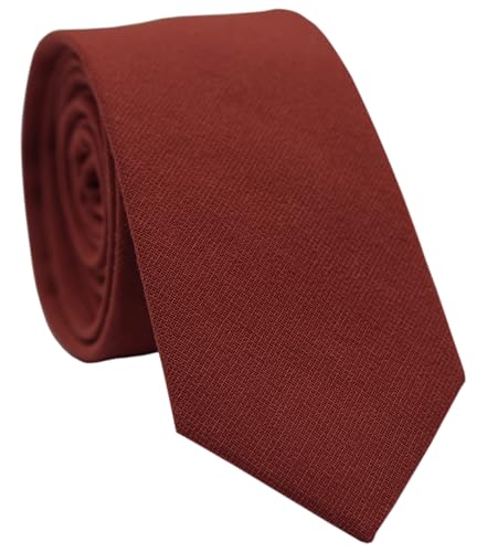 Image of BELLUNO Men's 2.5 inch Skinny Solid Cotton Linen Ties