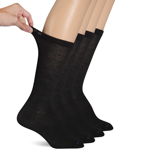 Dr. Scholl's Women's Diabetes & Circulator - 4 Pair Packs, Casual Sock, Black, 8-12 US
