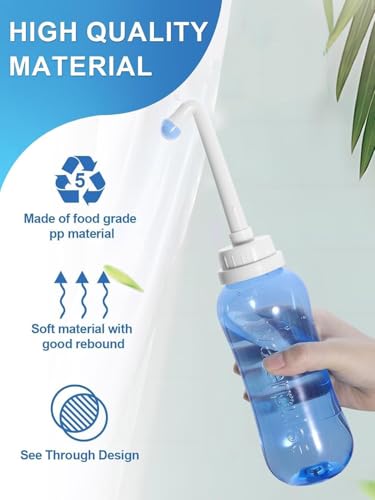 Image of Peri Bottle for Travel Bidet - Care,Portable Travel Squeeze Bottle Bidet for Women Personal Hygiene Cleaning,2 Tubes for Baby Mom and 16.9OZ(Blue)